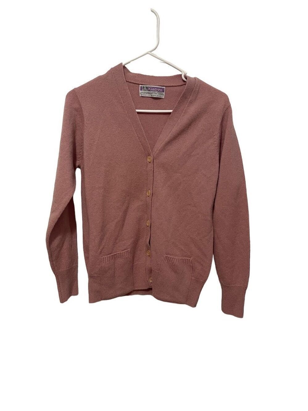 Kintype Pure Lambswool Made in Scotland Button Front  Cardigan With Pockets Blus